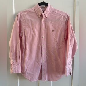 Boys pink Polo Ralph Lauren Oxford Button Up Long Sleeve Shirt Size 10 B6